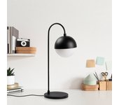 Lámpara de mesa horn-12204 blanco negro metal vidrio 18x25x53 cm