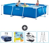 Paquete de piscina - intex - rectángulo - 300x200x75 cm + accesorios cb71