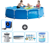 Paquete de piscina - intex - alrededor - 305x305x76 cm + accesorios a1643