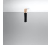 Lámpara de techo poblano negro led con bombilla 4000k - 6x6x30cm sollux