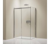 Bernstein - mampara de ducha fija y puerta corredera dx806a flex - nano revestimiento y cristal de seguridad esg - 100x70x190cm