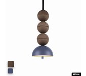 Lámpara colgante de hormigón - bosfor concrete | chocolate - índigo | 3 bolas | led 14w