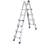 Scala trasformabile in alluminio telescopica equ44 marchetti 8+8 gradini