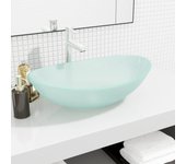 Lavabo de vidrio templado esmerilado 54,5x35x15,5 cm