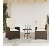 Maison exclusive - sillones reclinables jardín con cojines marrones 2 uds ratán pe