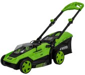 Cortacésped inalámbrico 40v motor brushless ancho de corte 40cm depósito de 40l 6 alturas de corte sin baterías ni cargador vito