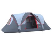 Tienda de campaña tunnel para 5-6 personas, impermeable, poliéster, 455x230x180 cm, camping al aire libre, incluye estacas y cuerda, gris