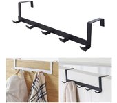 Perchero para puerta con 5 ganchos, organizador de baño para el hogar, perchero para ropa, sombrero, toallero, para abrigos, pantalones, sombreros,