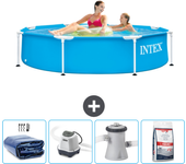 Paquete de piscina - intex - alrededor - 244x244x51 cm + accesorios cb54