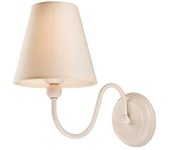 Lamkur bouli aplique con pantalla con pantalla de tela, blanco, 1x e27