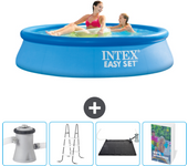Paquete de piscina - intex - alrededor - 244x244x61 cm + accesorios cb112