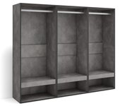 Amueblate online, vestidor abierto, ropa, zapatos, complementos, 180x145x35 cm, dormitorio, habitación, armario, perchero, cemento