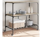 Carro de cocina roble sonoma 100x50x95 cm madera contrachapada