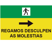 Señales viales de pvc en gallego regamos desculpen as molestias der 500 x 700 mm sekureco