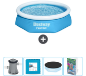 Paquete de piscina - bestway - alrededor - 244x244x61 cm + accesorios cb87