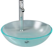 Lavabo ba?o grifo&desagüe de empuje vidrio templado esmerilado