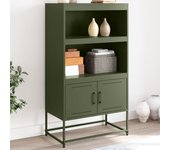 Aparador alto verde oliva 68,5x38,5x123,5 cm acero
