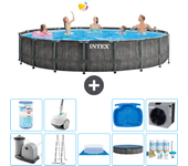 Paquete de piscina - intex - alrededor - 549x549x122 cm + accesorios a2679