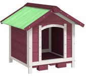 Caseta para perros madera maciza de pino moca 65x65x61,5 cm