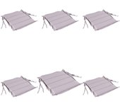 Pack 6 cojines para sillas de jardín piedra 37x37x5 cm