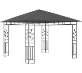 Cenador con mosquitera gris antracita 3x3x2,73 m 180 g/m2