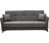 Sofá cama moderno de 3 plazas lory de terciopelo gris tórtola 210x88 cm 82h