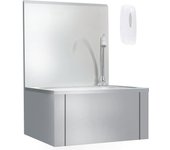 Maison exclusive - fregadero lavamanos con grifo y dispensador de jabón acero inox