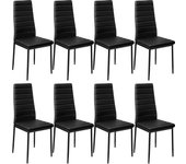 Tectake sillas de comedor acolchado con funda de cuero sintético