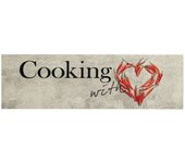 Alfombra de cocina | tapete para la cocina lavable terciopelo peper cooking 60x180 cm cfw65237