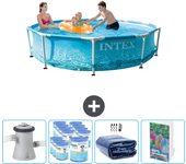 Paquete de piscina - intex - alrededor - 305x305x76 cm + accesorios cb118