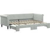 Sofá cama nido terciopelo gris claro 80x200 cm