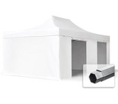 4x6 m carpa plegable, professional aluminio 50mm, laterales sin ventana, blanco