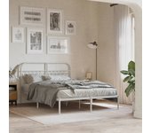 Vidaxl estructura cama sin colchón con cabecero metal blanco 135x190cm