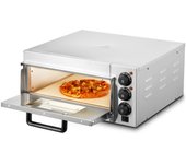 Vevor horno de pizza comercial de 14 pulgadas de capacidad con piedras y asas, acero inoxidable, adecuado para el hogar, restaurante, multiusos