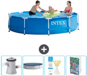 Paquete de piscina - intex - alrededor - 305x305x76 cm + accesorios cb129
