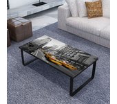 Mesa de centro superficie de vidrio foto new york rectangular