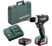 Metabo 601036500 taladro atornillador a bateria 12v 2x 2ah li-ion powermaxx bs 12 con maletín