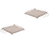 Pack de 2 cojines para sillas de jardín color marrón 37x37x5 cm