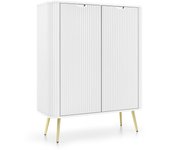 Cómoda blanca, pies: oro, 103 x 129 x 39 cm