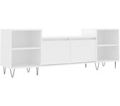 Mueble de tv de contrachapado blanco 160x35x55 cm