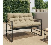 Vidaxl banco de jardín con cojín acero taupe 113 cm
