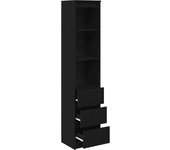 Aparador alto | aparador de comedor | armario de cocina roble negro 37,5x35x180 cm madera de ingeniería cfw43474