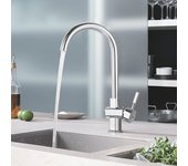 Auralum max mezclador cocina cromado,cap alto giratorio de 360°,grifo de fregadero con espumador desmontablemezclador de fregadero agua fría/caliente