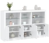 Aparador | aparador de comedor | armario de cocina con luces led blanco 162x37x100 cm cfw76997