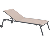 Tumbona de tela aluminio 198x80 cm 97h tortora