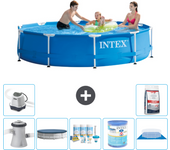 Paquete de piscina - intex - alrededor - 305x305x76 cm + accesorios a1652