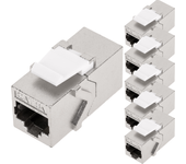 Acoplador keystone rj45 hembra a hembra cat. 6a ftp pack de 6 unidades