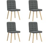 Pack 4 uds sillas de comedor | silla de cocina giratorias tela gris oscuro cfw81682