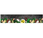 Alfombra de cocina | tapete para la cocina lavable terciopelo dibujo especias 60x300 cm cfw65210
