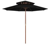 Sombrilla doble con palo de madera 270 cm negro 02_0008442